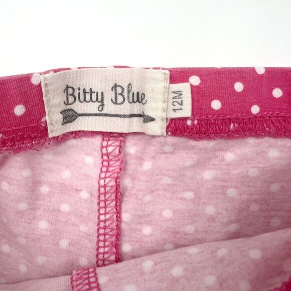 Bitty Blue Pink Polka Dot Ruffle Leggings - Picture 4 of 5
